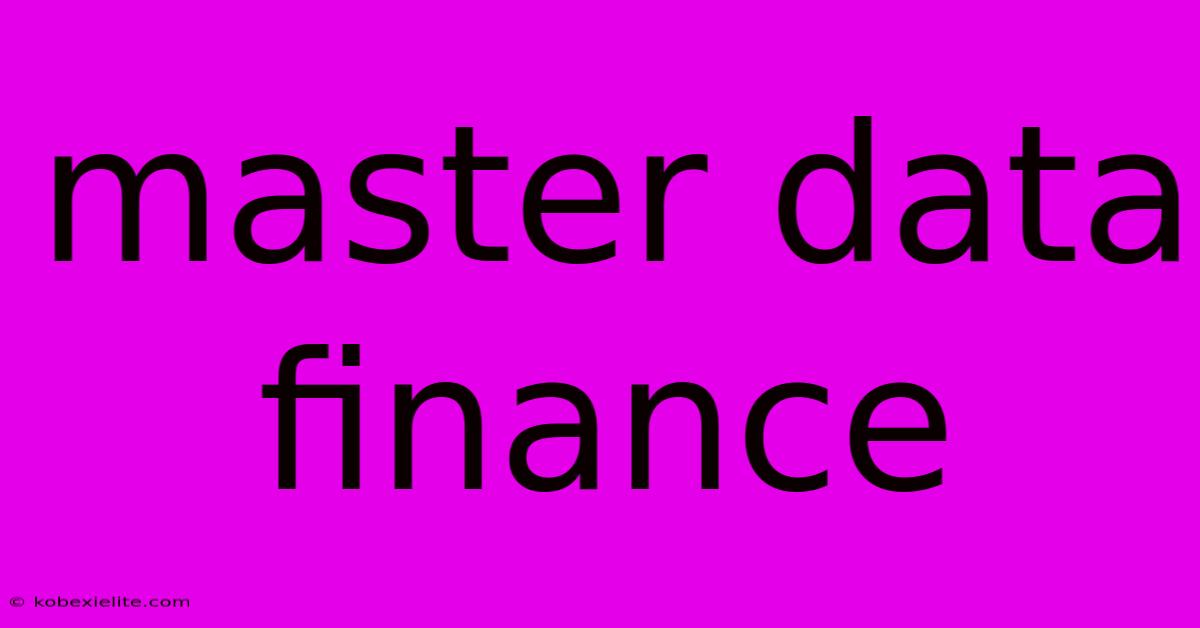 Master Data Finance Master Data Finance