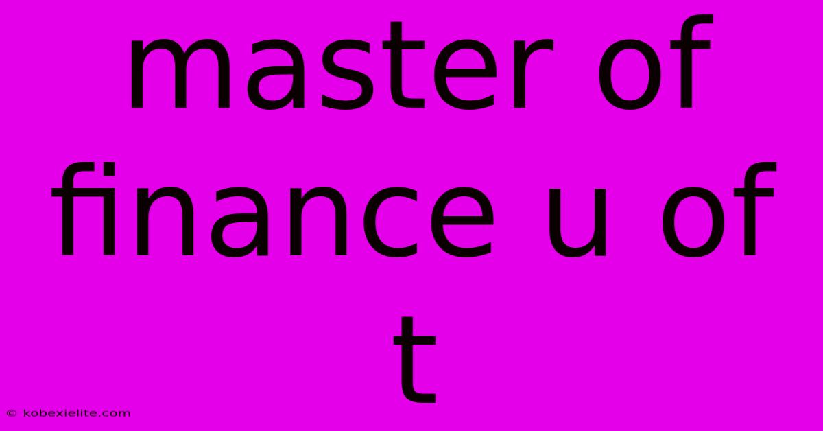 Master Of Finance U Of T Master Of Finance U Of T