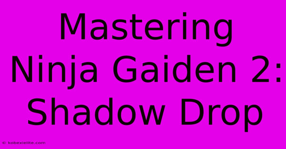 Mastering Ninja Gaiden 2: Shadow Drop