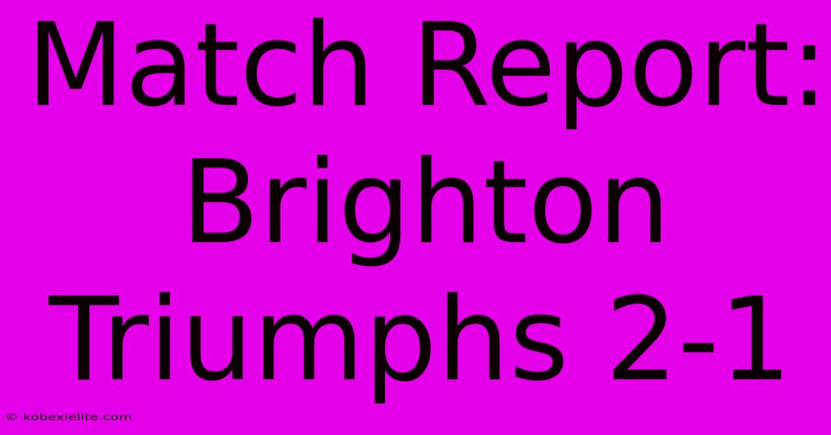 Match Report: Brighton Triumphs 2-1