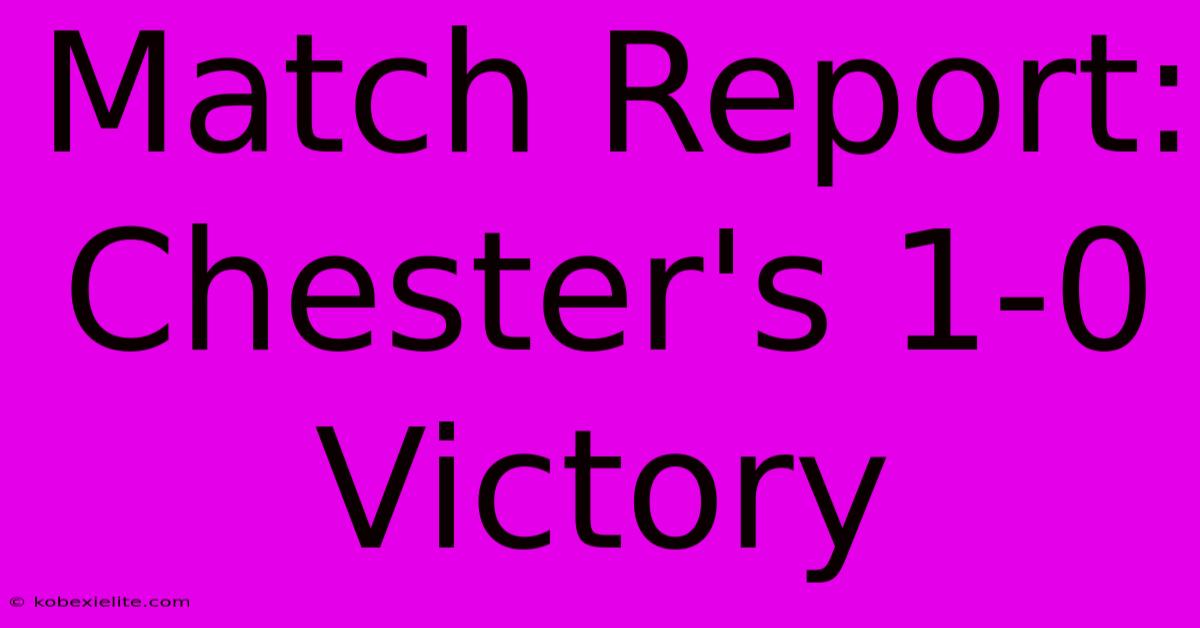 Match Report: Chester's 1-0 Victory