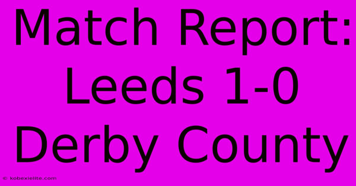 Match Report: Leeds 1-0 Derby County