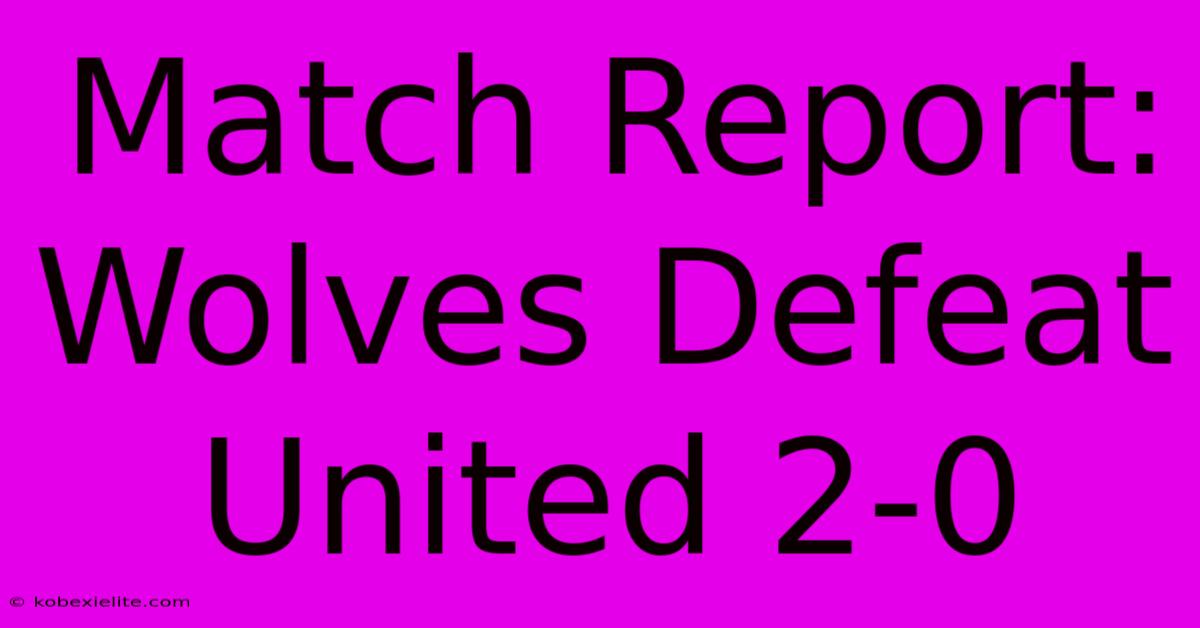 Match Report: Wolves Defeat United 2-0