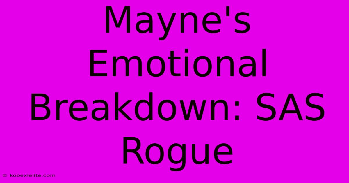 Mayne's Emotional Breakdown: SAS Rogue