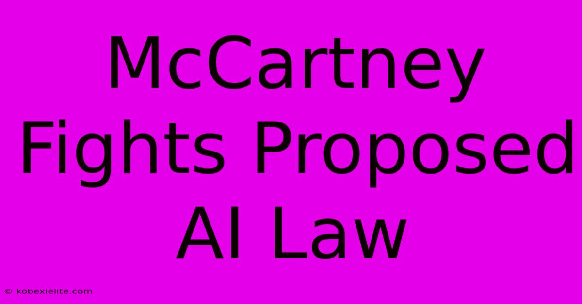 McCartney Fights Proposed AI Law