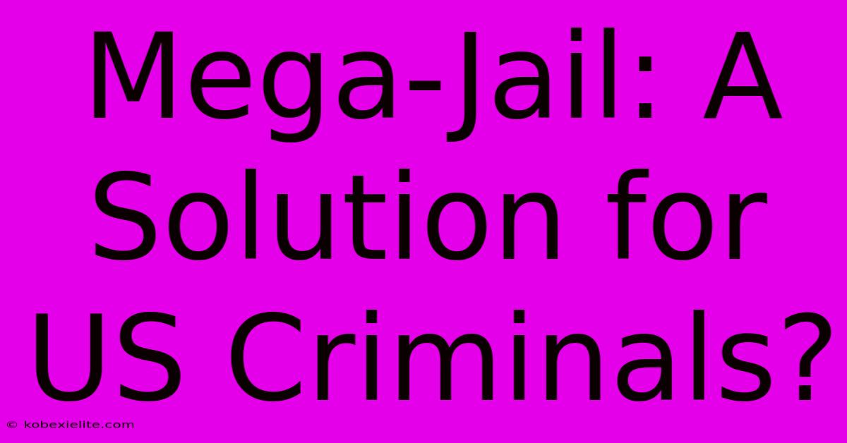 Mega-Jail: A Solution For US Criminals?