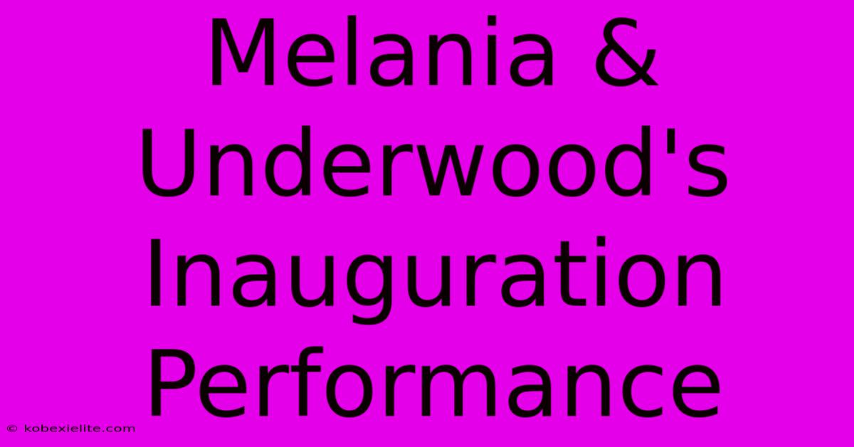 Melania & Underwood's Inauguration Performance