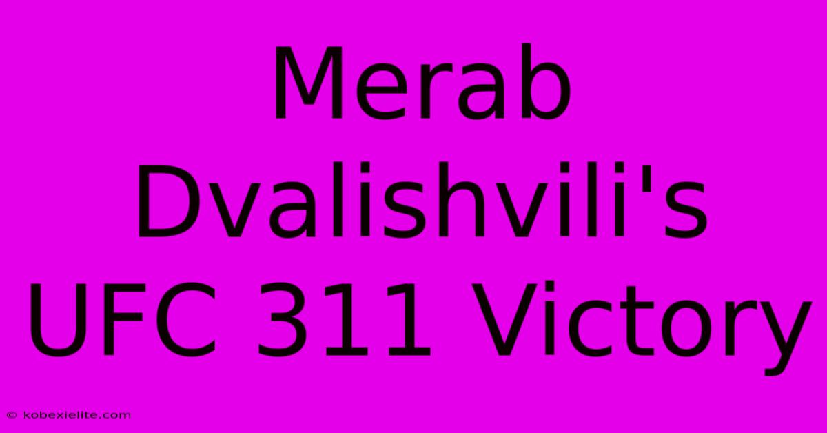 Merab Dvalishvili's UFC 311 Victory