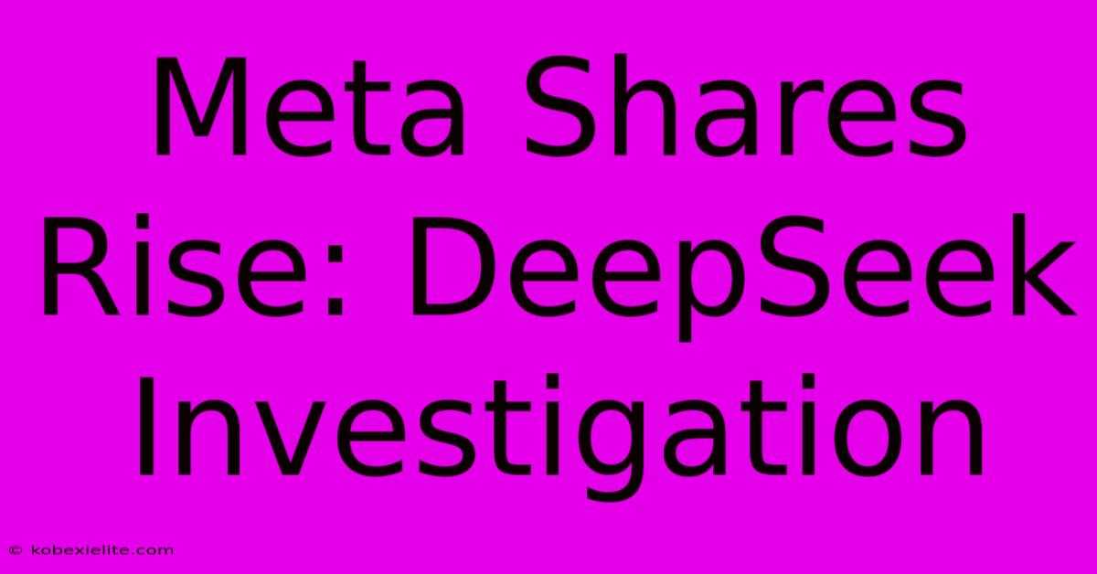 Meta Shares Rise: DeepSeek Investigation