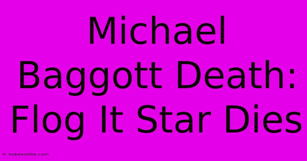 Michael Baggott Death: Flog It Star Dies