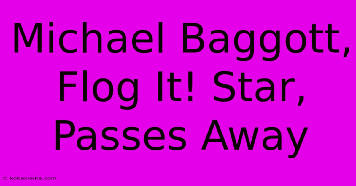 Michael Baggott, Flog It! Star, Passes Away