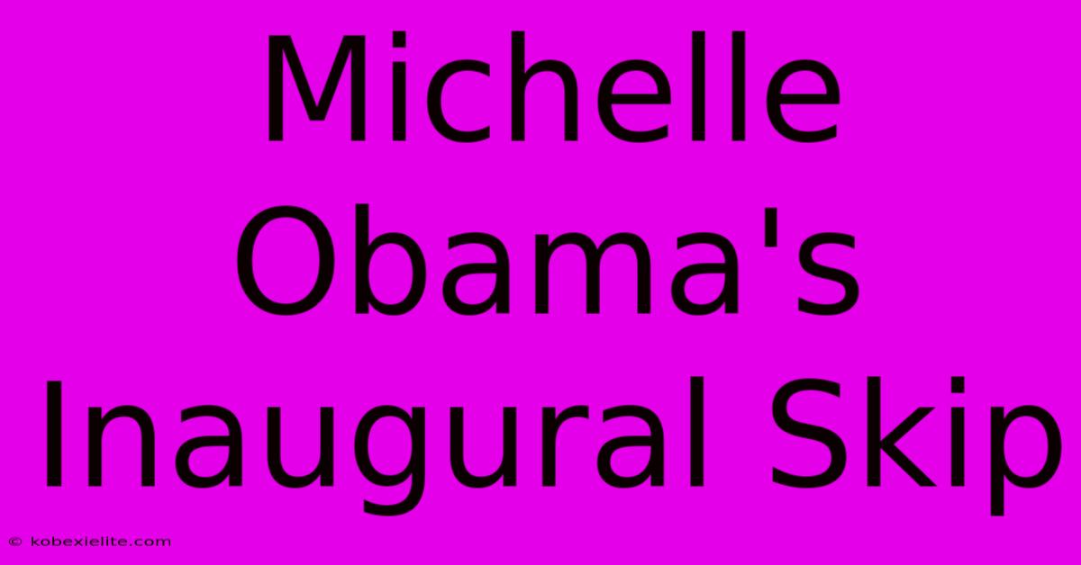 Michelle Obama's Inaugural Skip