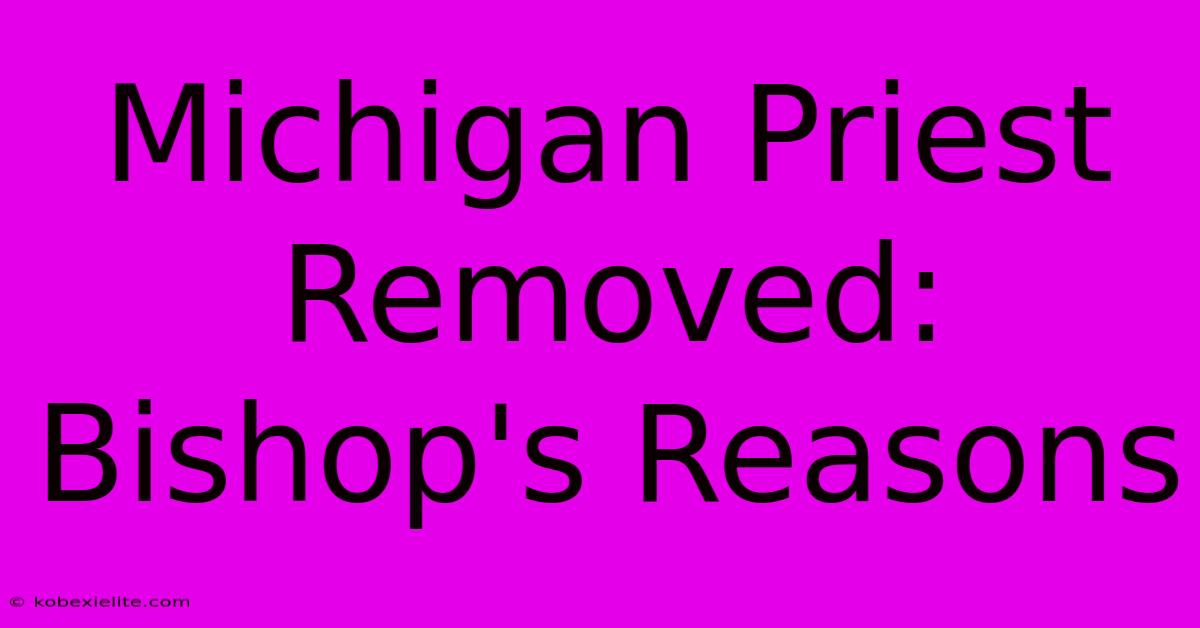 Michigan Priest Removed: Bishop's Reasons