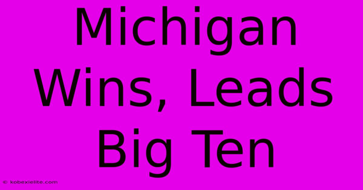 Michigan Wins, Leads Big Ten