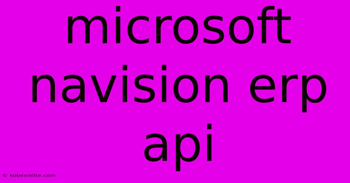 Microsoft Navision Erp Api