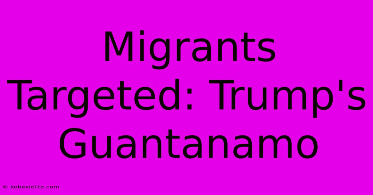 Migrants Targeted: Trump's Guantanamo