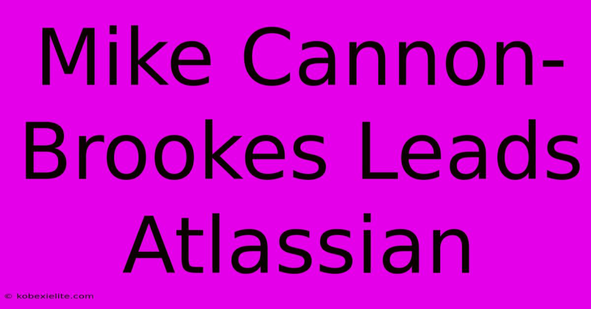 Mike Cannon-Brookes Leads Atlassian