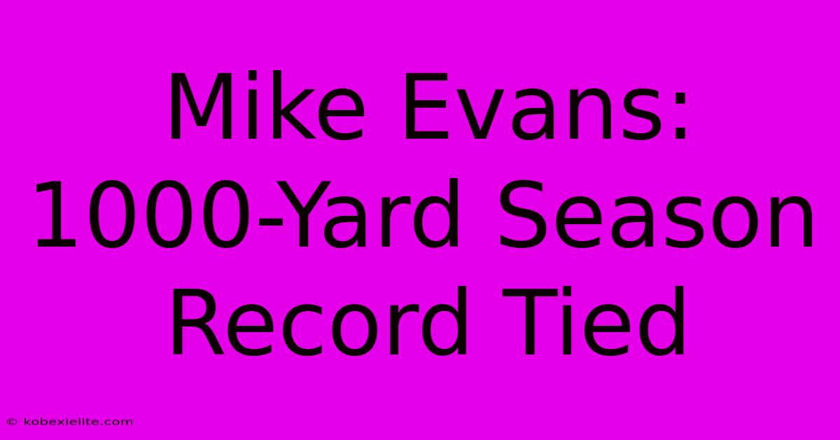 Mike Evans: 1000-Yard Season Record Tied