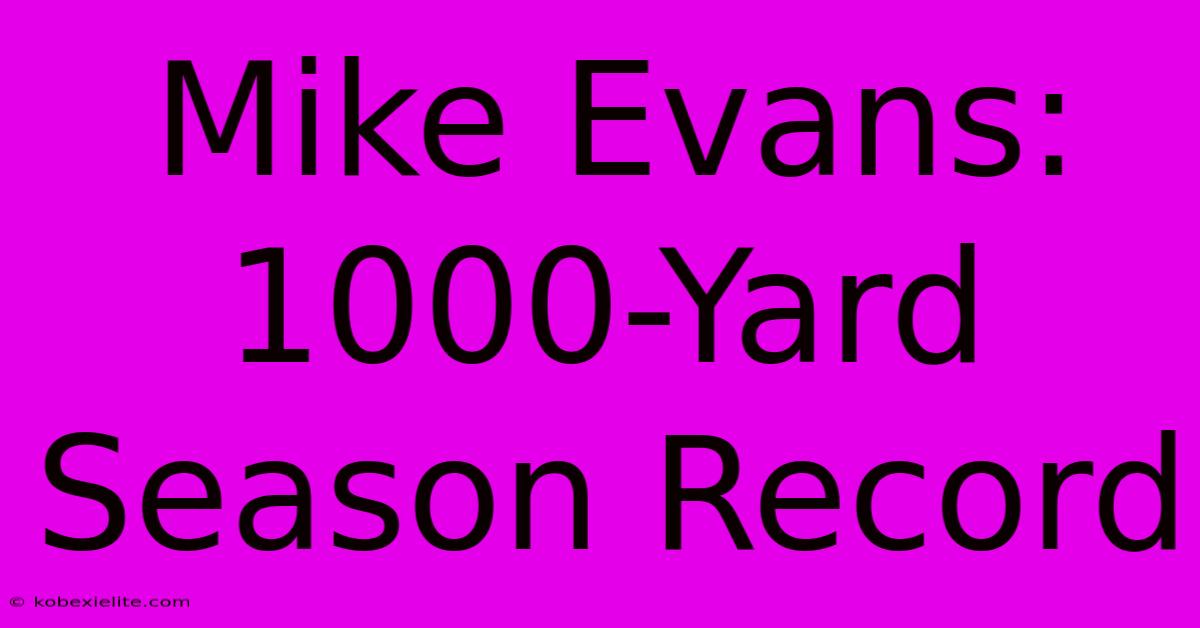 Mike Evans: 1000-Yard Season Record