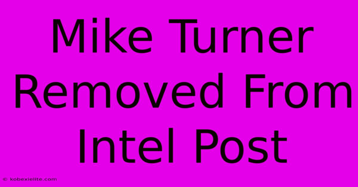 Mike Turner Removed From Intel Post