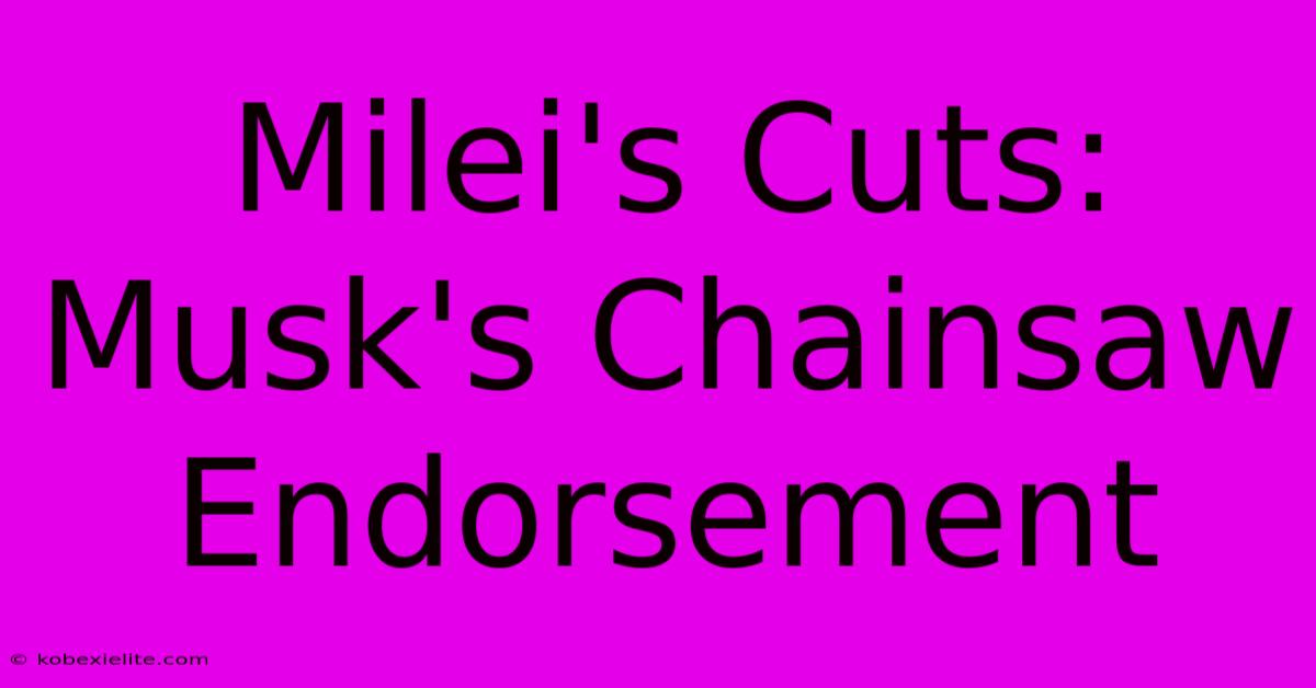 Milei's Cuts: Musk's Chainsaw Endorsement