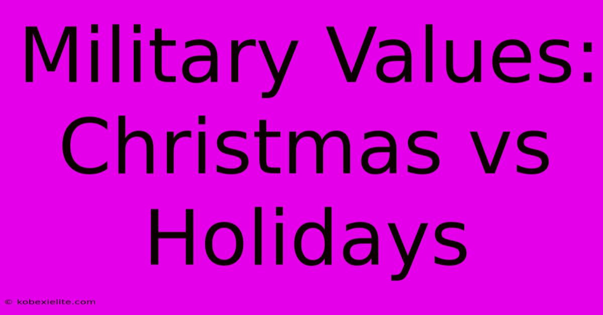 Military Values: Christmas Vs Holidays