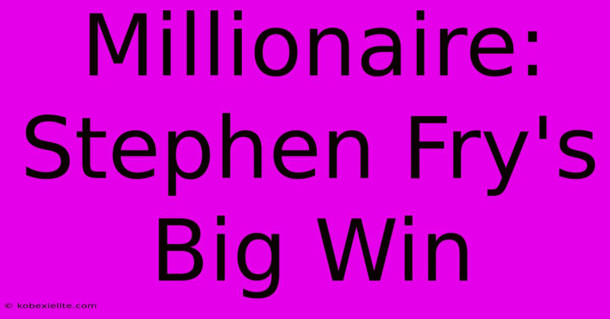 Millionaire: Stephen Fry's Big Win