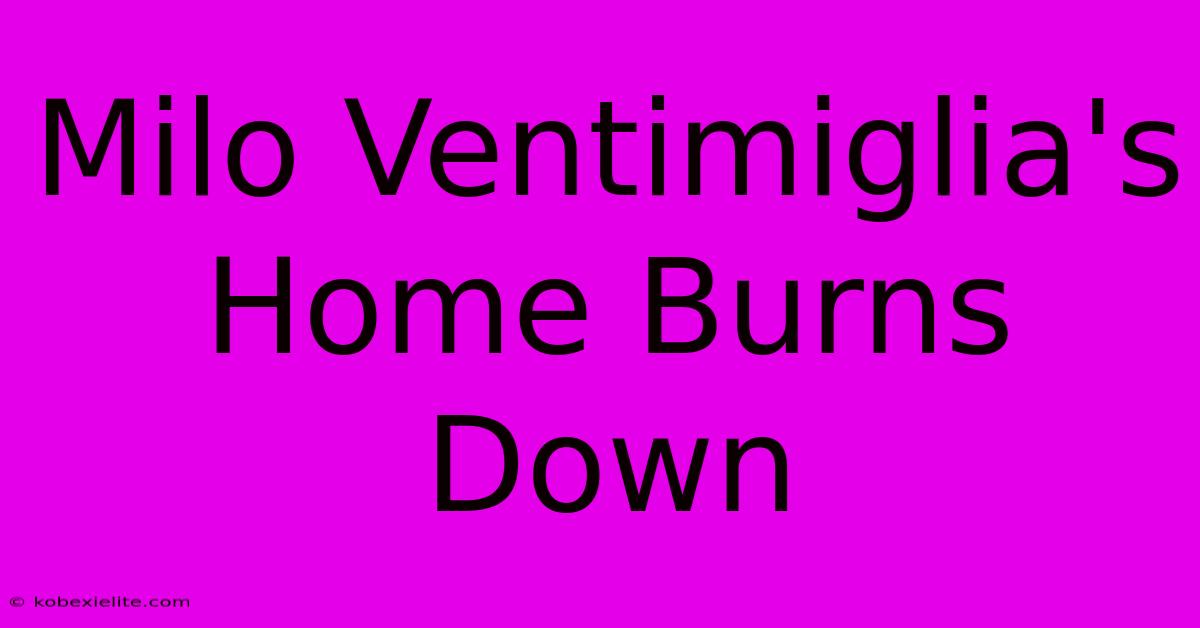 Milo Ventimiglia's Home Burns Down