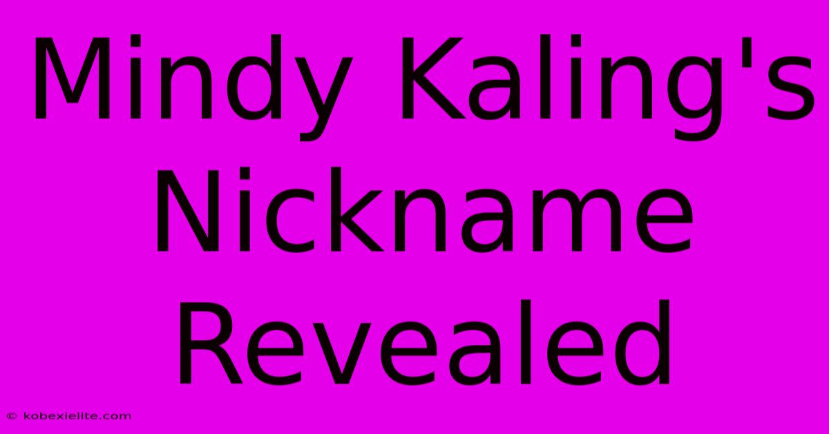 Mindy Kaling's Nickname Revealed