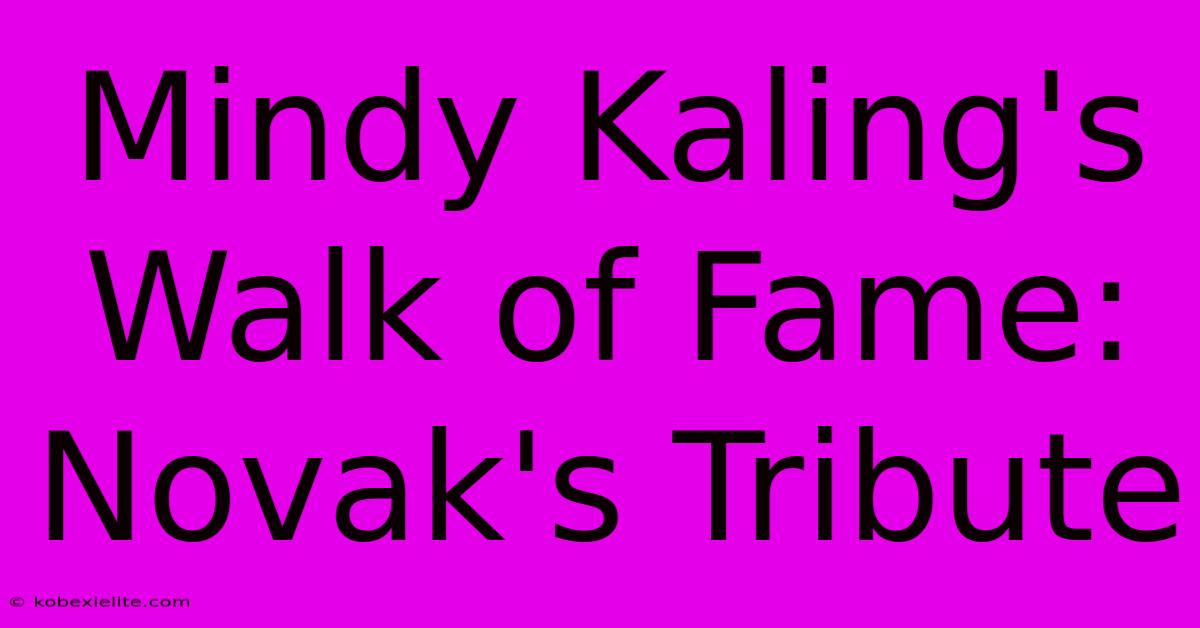 Mindy Kaling's Walk Of Fame: Novak's Tribute