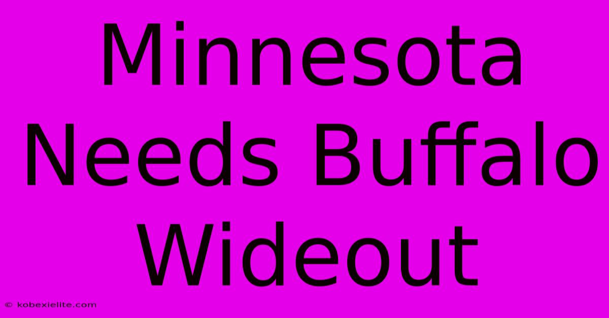 Minnesota Needs Buffalo Wideout