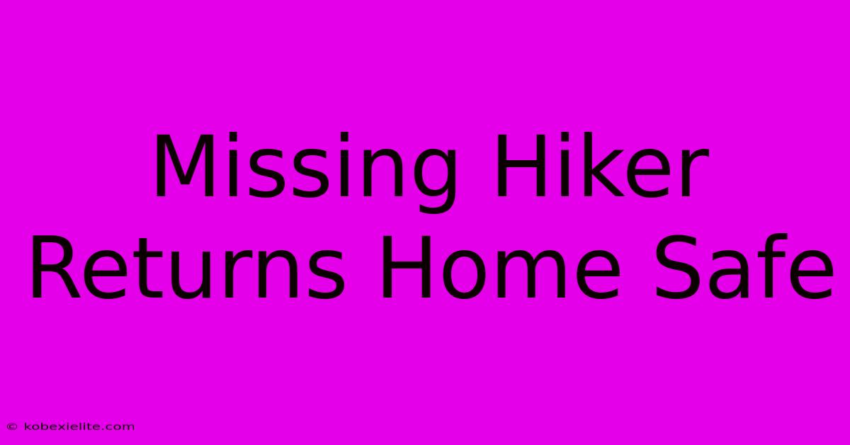 Missing Hiker Returns Home Safe