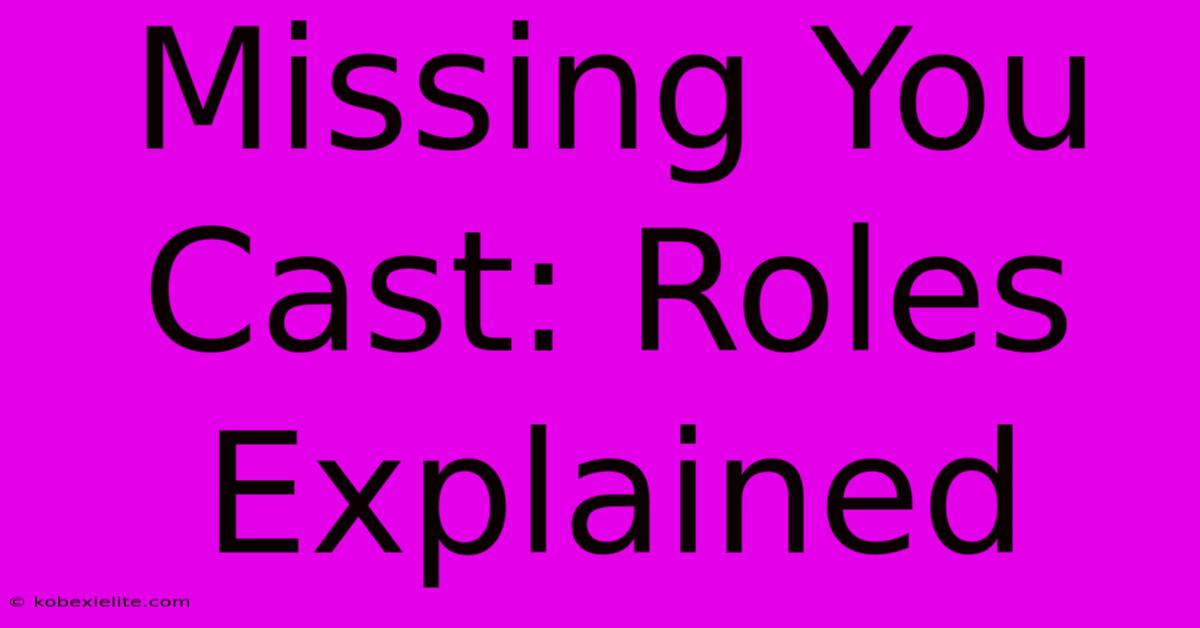 Missing You Cast: Roles Explained