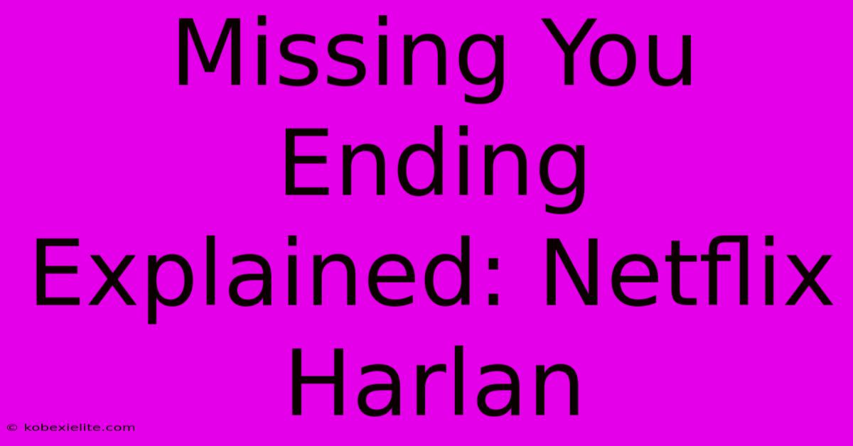 Missing You Ending Explained: Netflix Harlan