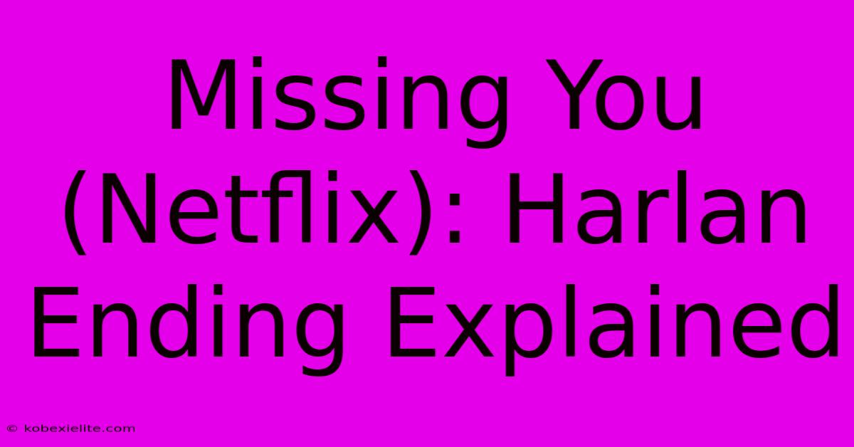 Missing You (Netflix): Harlan Ending Explained