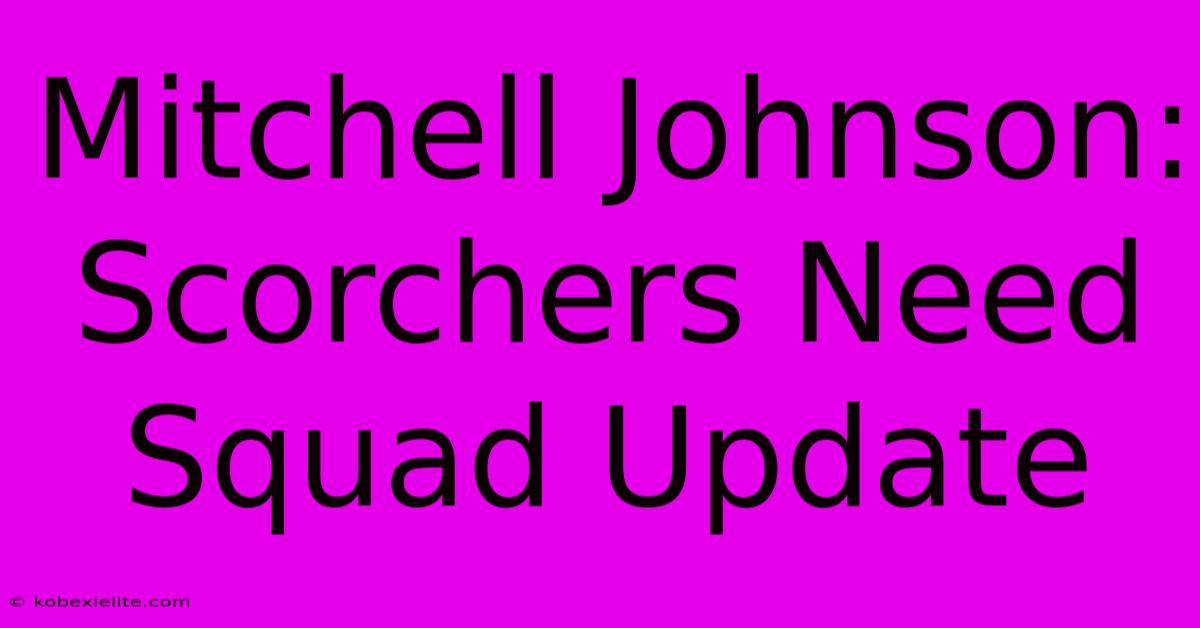 Mitchell Johnson: Scorchers Need Squad Update