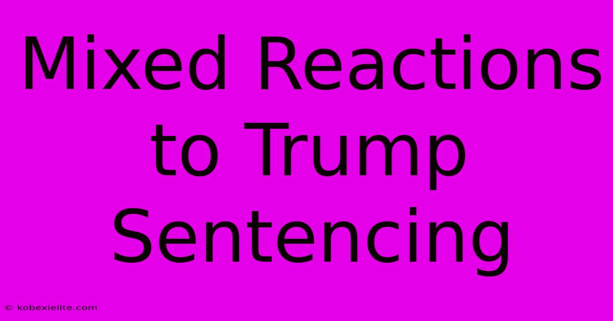 Mixed Reactions To Trump Sentencing