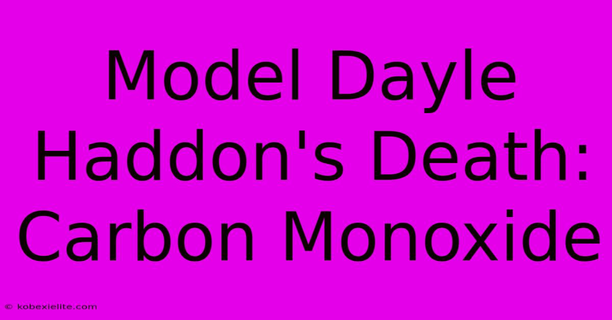 Model Dayle Haddon's Death: Carbon Monoxide