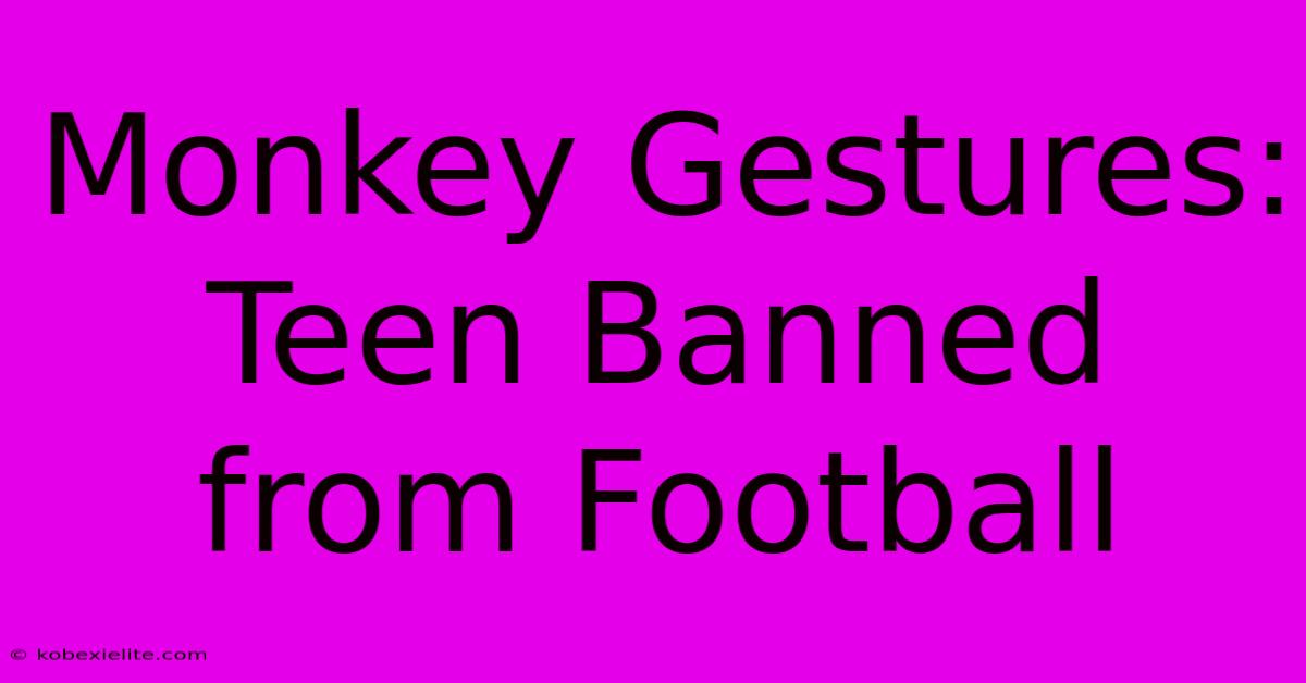 Monkey Gestures: Teen Banned From Football