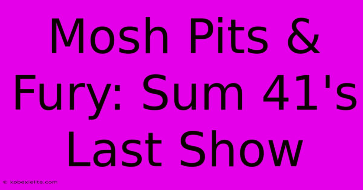 Mosh Pits & Fury: Sum 41's Last Show