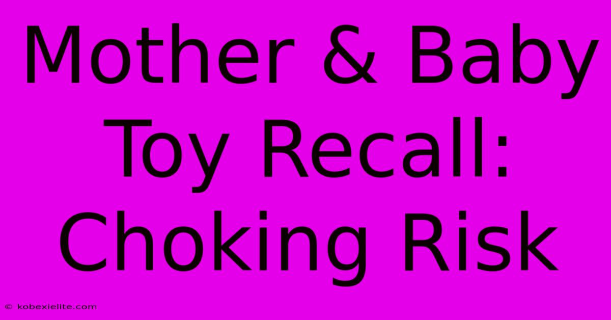 Mother & Baby Toy Recall: Choking Risk