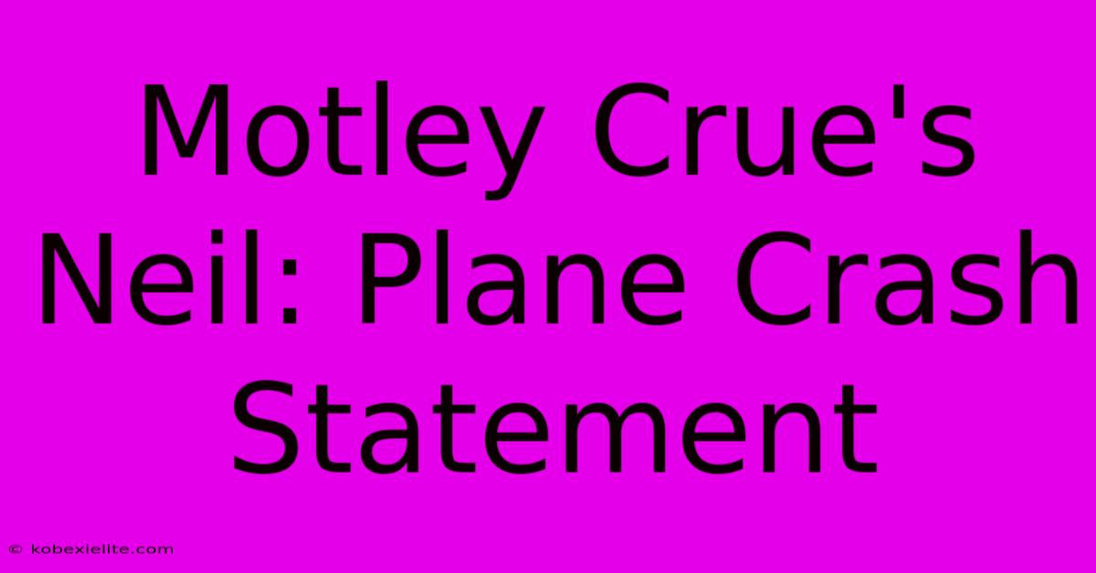 Motley Crue's Neil: Plane Crash Statement