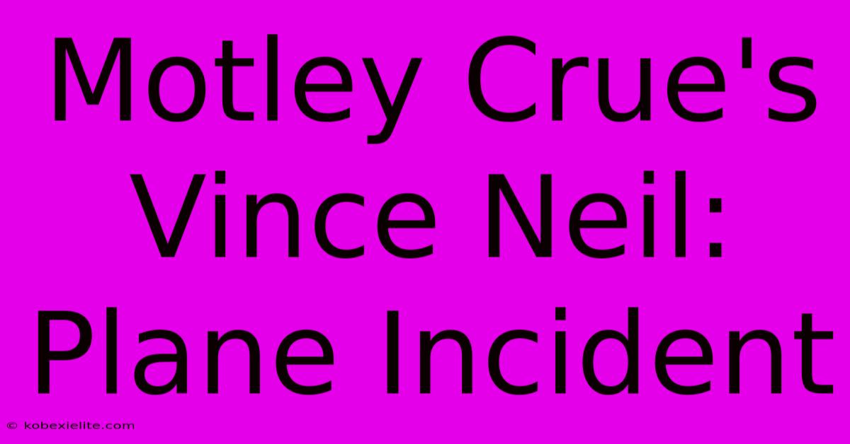 Motley Crue's Vince Neil: Plane Incident