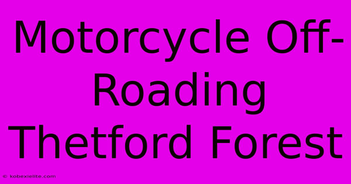 Motorcycle Off-Roading Thetford Forest