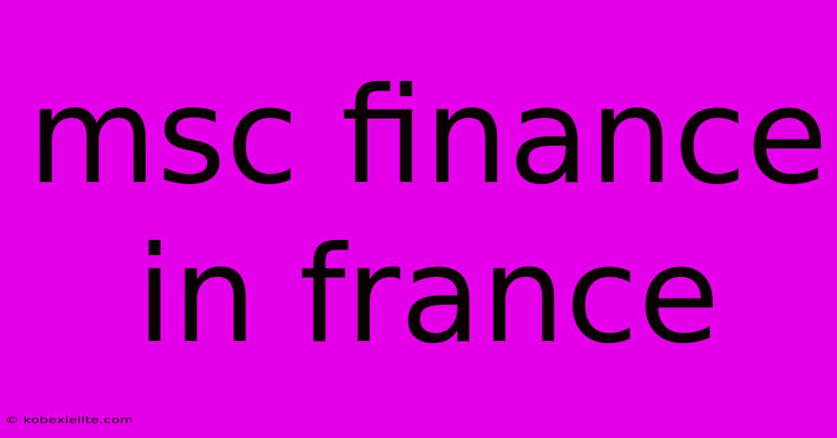 Msc Finance In France Msc Finance In France