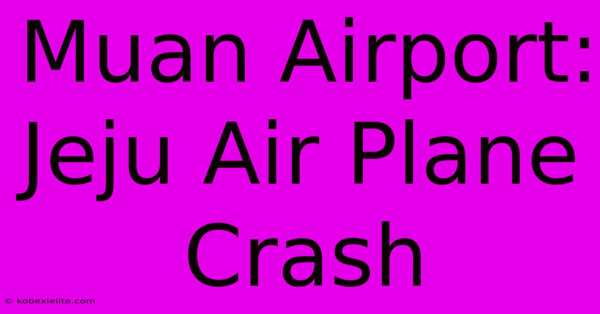 Muan Airport: Jeju Air Plane Crash