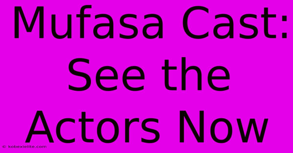 Mufasa Cast:  See The Actors Now