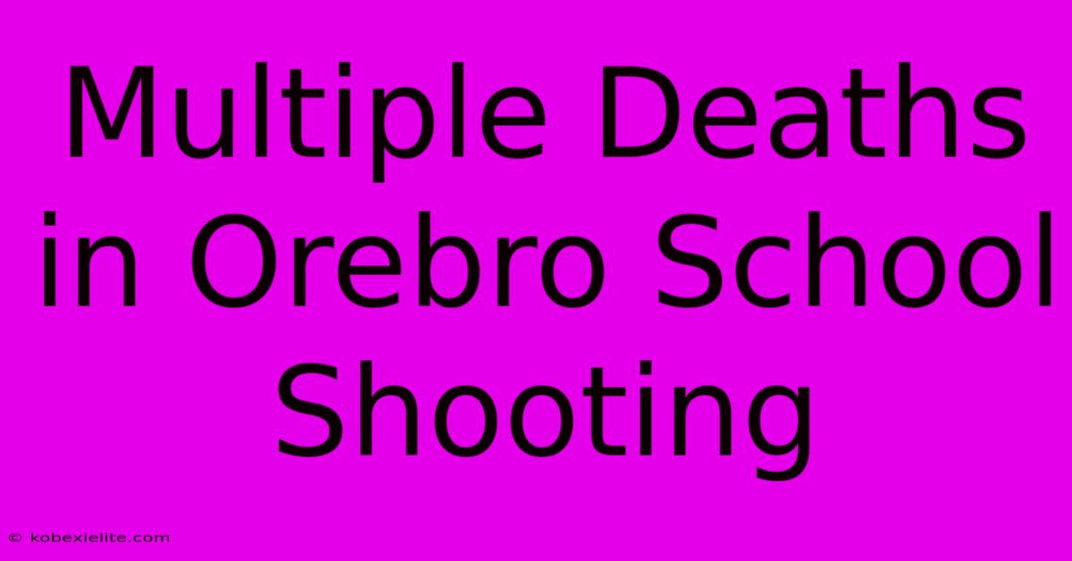 Multiple Deaths In Orebro School Shooting