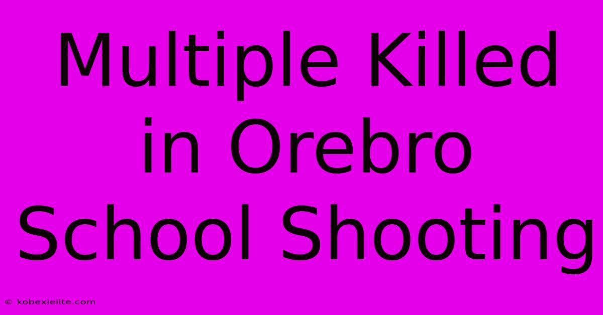 Multiple Killed In Orebro School Shooting