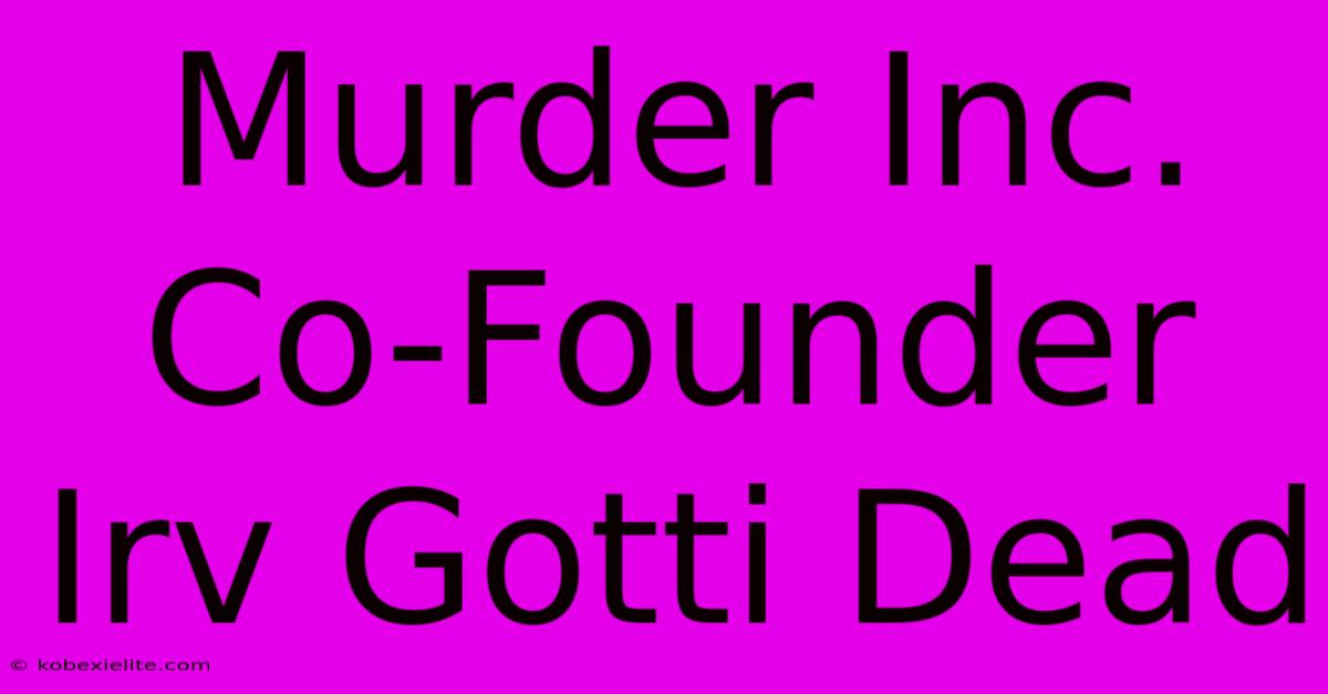 Murder Inc. Co-Founder Irv Gotti Dead